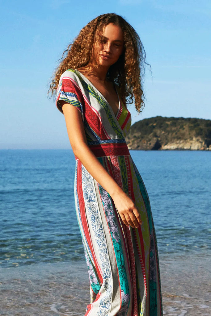 Basil Maxi Dress in Grey Multi