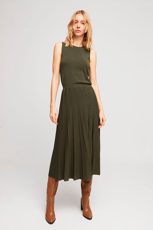 Aldo Martins Annecy Knit Skirt in Olive - Arielle Clothing