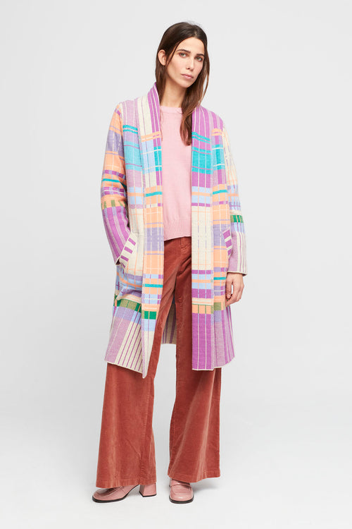 Aldo Martins Lunel Knitted Jacket in Violet/Multi - Arielle Clothing