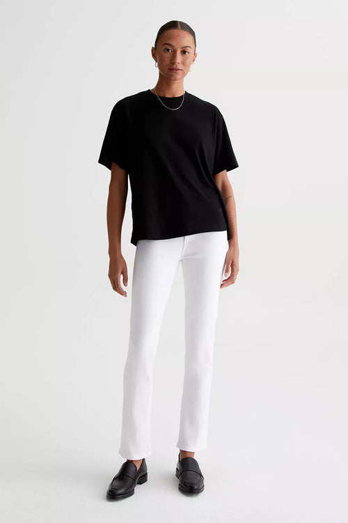 AG Jeans Mari High Rise Slim Straight in White - Arielle Clothing
