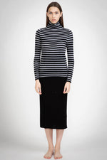 Aleger Cashmere Knit Pencil Skirt in Black - Arielle Clothing