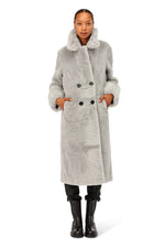 Americandreams Fiona Long Coat in Light Grey - Arielle Clothing