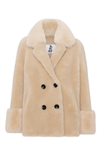Americandreams Fiona Short Coat in Beige - Arielle Clothing