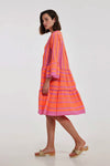 Devotion Twins Ella Midi in Orange/Fuschia - Arielle Clothing