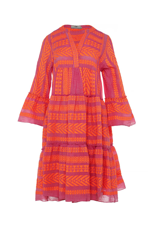 Devotion Twins Ella Midi in Orange/Fuschia - Arielle Clothing