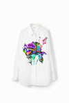 Desigual x M. Christian Lacroix Rose Shirt in White - Arielle Clothing