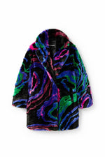 M. Christian Lacroix Fur Effect Coat in Multi - Arielle Clothing
