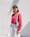 Cornelia Cropped Cardigan in Coral Red