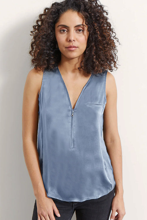 Go Silk Go Zippy Tank Luxe in Chambray - Arielle Clothing