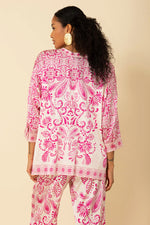 Hale Bob Aleena Charmeuse Top in Pink - Arielle Clothing