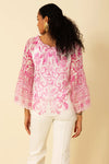 Hale Bob Myra Chiffon Blouse in Pink - Arielle Clothing