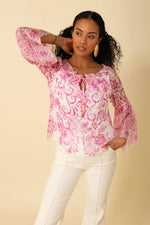 Hale Bob Myra Chiffon Blouse in Pink - Arielle Clothing