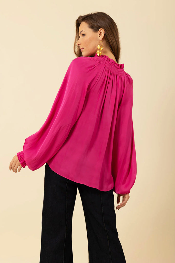 Hale Bob Sarai Solid Top in Fuchsia - Arielle Clothing