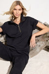 Mela Purdie F65 8572 Half Zip Shirt in French Navy - Arielle Clothing