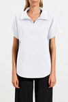 Mela Purdie F65 8572 Half Zip Shirt in White - Arielle Clothing