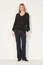 Verge Nina Merino Wool Sweater in Black - Arielle Clothing