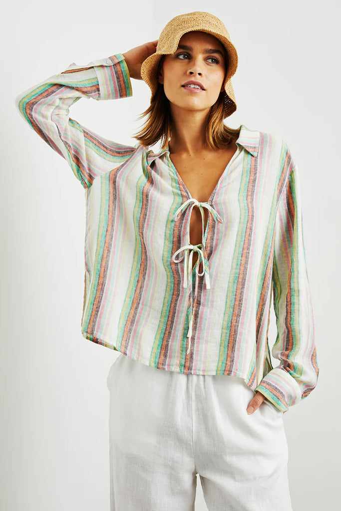 Rails Elm Blouse in Palais Stripe - Arielle Clothing