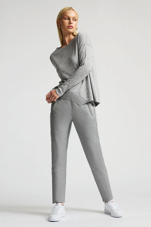 RAW by RAW Frankie Leather/Knit Jogger in Earl Grey - Arielle Clothing