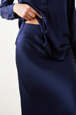 Rails Anya Satin Skirt in Navy - Arielle Clothing