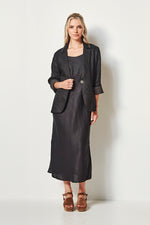 Verge Roam Linen Dress in Black - Arielle Clothing