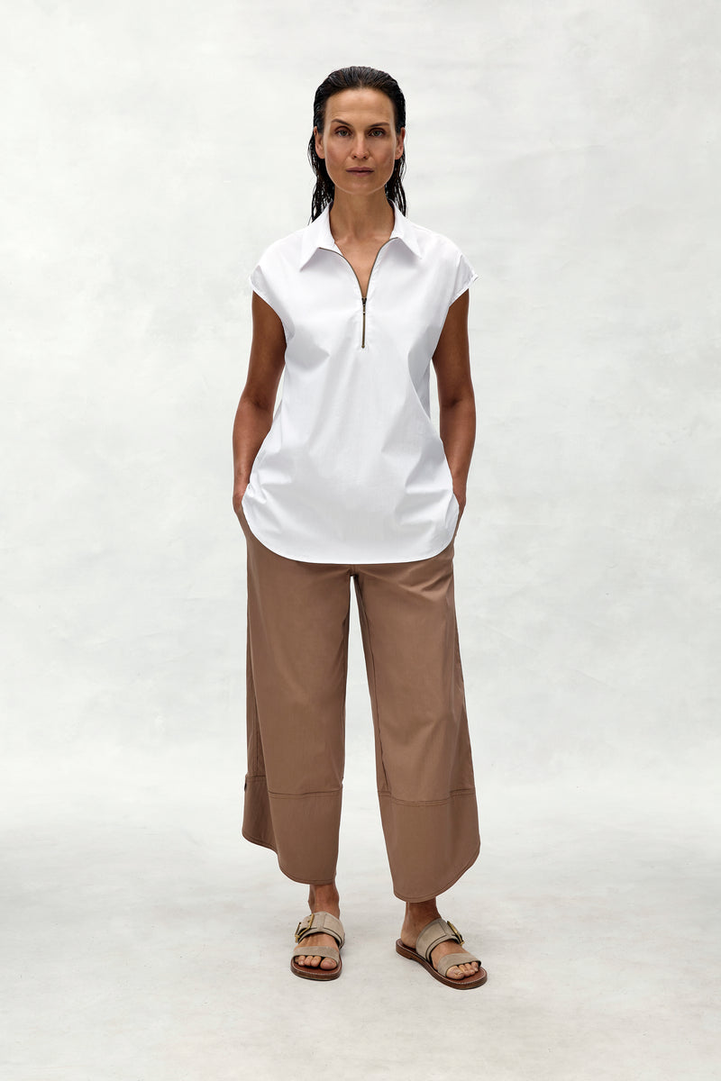 Mela Purdie F65 1885 Zip Splice Shirt in White - Arielle Clothing