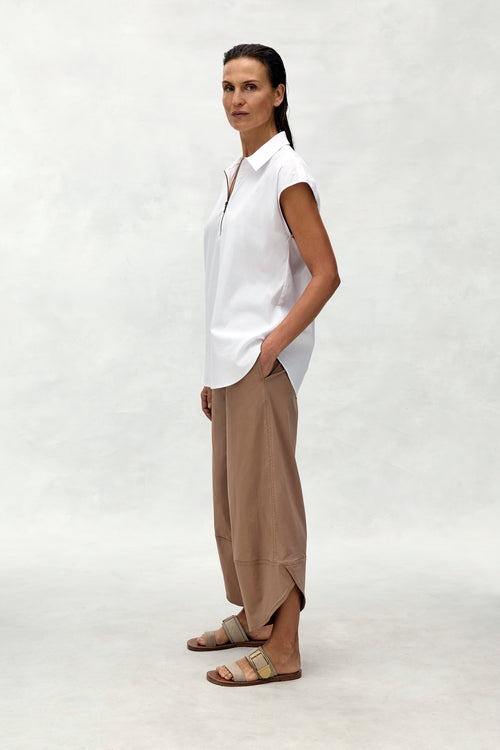 Mela Purdie F65 1885 Zip Splice Shirt in White - Arielle Clothing