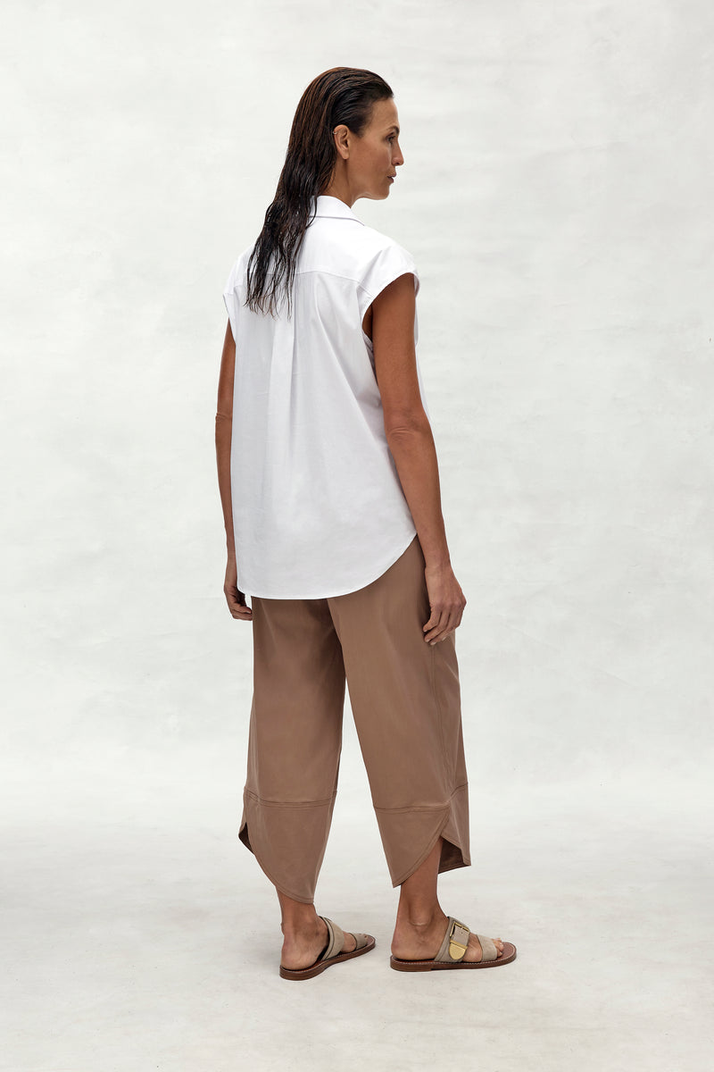 Mela Purdie F65 1885 Zip Splice Shirt in White - Arielle Clothing