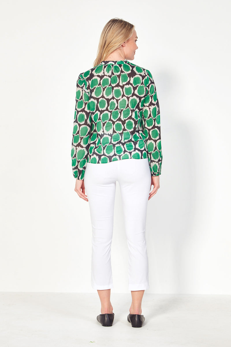 Verge Theme Printed Shirt in Apple Green - Arielle Clothing