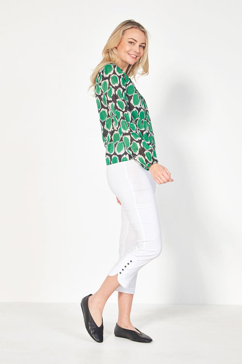 Verge Theme Printed Shirt in Apple Green - Arielle Clothing