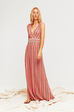 Aldo Martins Nerja Knit Dress in Coral Stripes - Arielle Clothing
