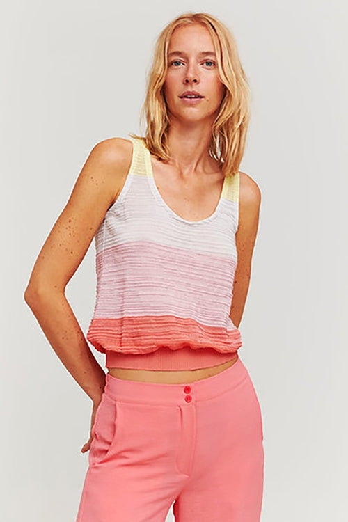 Aldo Martins Tulle Reversible Tank in Pink/Coral - Arielle Clothing