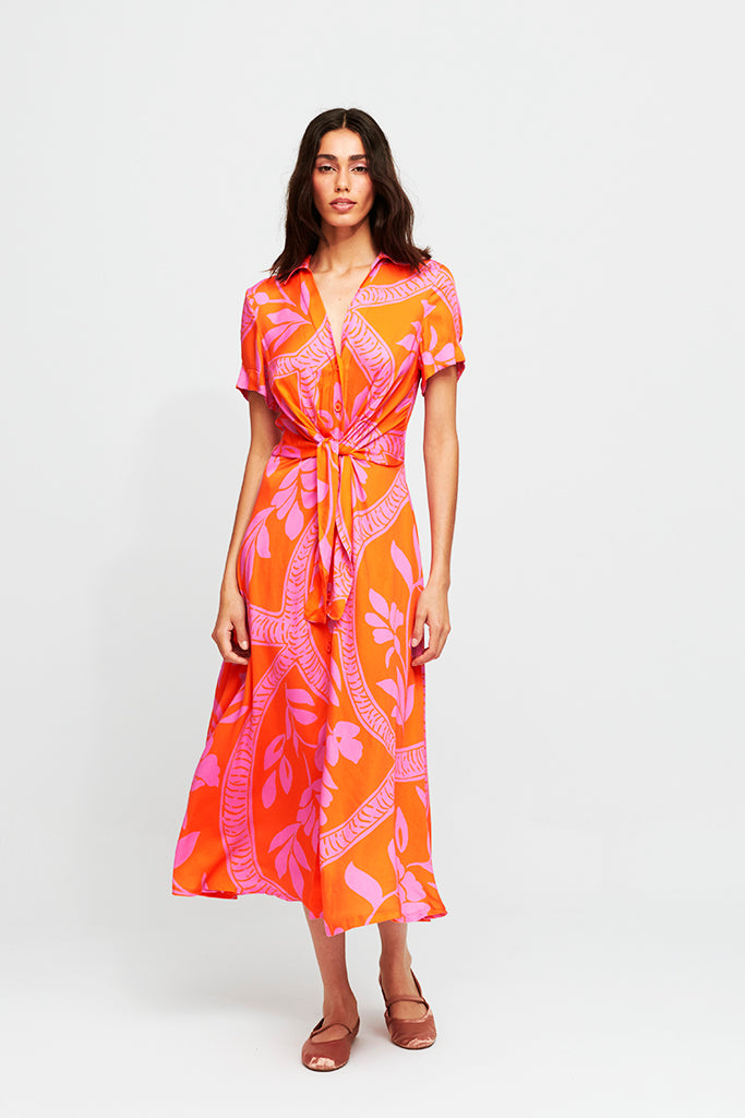 Aldo Martins Dione Dress in Orange - Arielle Clothing