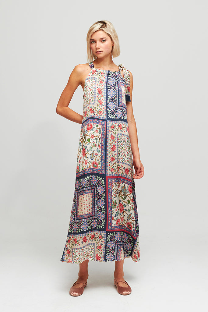 Aldo Martins Grace Dress in Blue Print - Arielle Clothing