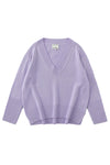 Aleger Cashmere Oversized V Neck Sweater in Light Iris - Arielle Clothing