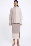 Aleger Cashmere Plated Funnel Neck Sweater in Wheat - Arielle Clothing