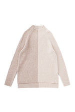 Aleger Cashmere Plated Funnel Neck Sweater in Wheat - Arielle Clothing
