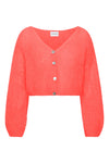 Americandreams Cornelia Cropped Cardigan in Coral Red - Arielle Clothing