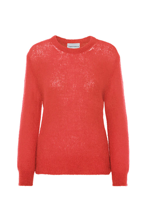 Americandreams Ulla Mohair Sweater in Coral Red - Arielle Clothing