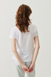 American Vintage Jacksonville Jac51 Short Sleeve V Neck Tee in White - Arielle Clothing