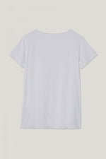 American Vintage Jacksonville Jac51 Short Sleeve V Neck Tee in White - Arielle Clothing