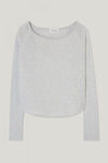 American Vintage Sonoma Boat Neck Long Sleeve Tee in Arctic Melange - Arielle Clothing