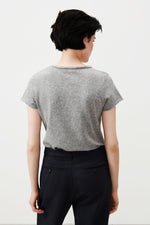 American Vintage Sonoma S/S V Neck Tee in Heather Grey - Arielle Clothing