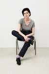 American Vintage Sonoma S/S V Neck Tee in Heather Grey - Arielle Clothing