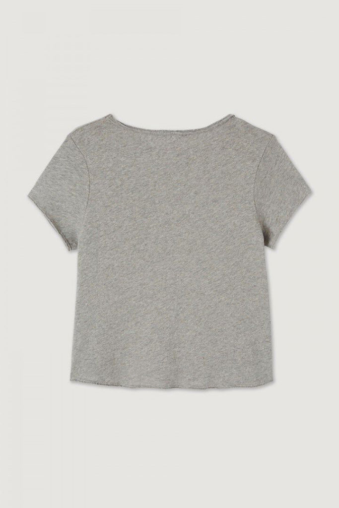 American Vintage Sonoma S/S V Neck Tee in Heather Grey - Arielle Clothing