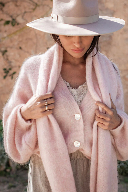 Bypias Dream Mohair Cardigan in Soft Pink - Arielle Clothing