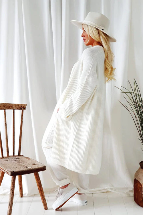 Bypias Softy Cardigan in Off White - Arielle Clothing