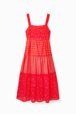 Desigual Ely Tiered Maxi Dress in Orange - Arielle Clothing