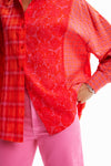 Desigual Ely Patchwork Shirt in Naranja - Arielle Clothing