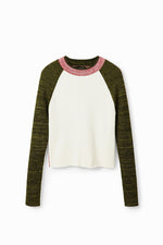 Desigual Ribbed Mottled Sweater in Raw - Arielle Clothing