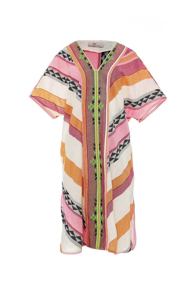 Devotion Twins Augoustina Dress in Pink/Green - Arielle Clothing